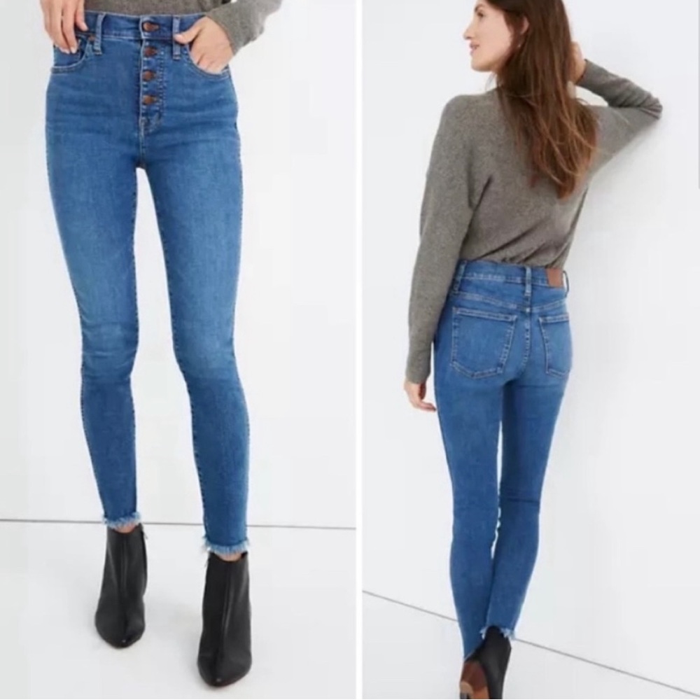 Madewell Button Fly 10” High-Rise Skinny Ankle Jeans size 25P